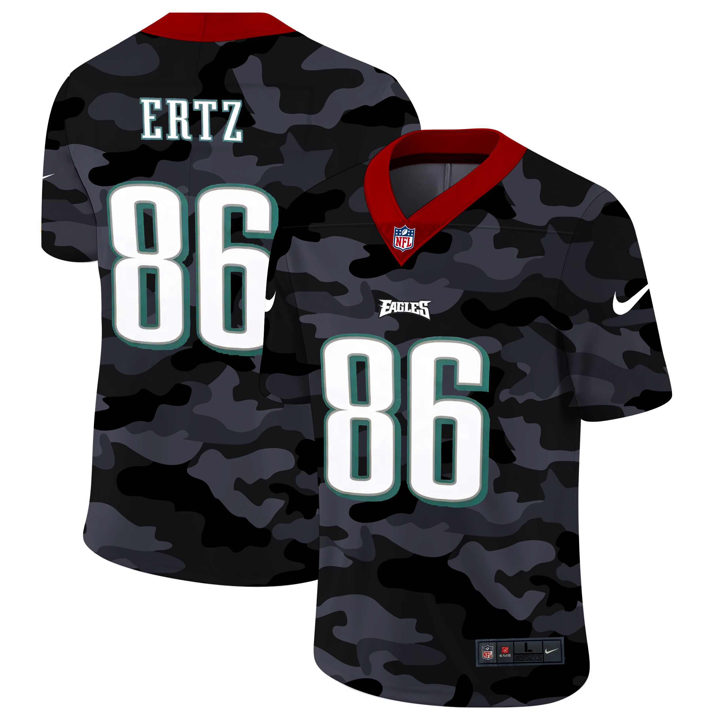 Men Philadelphia Eagles #86 Ertz 2020 Nike Camo Salute to Service Limited NFL Jerseys->philadelphia eagles->NFL Jersey